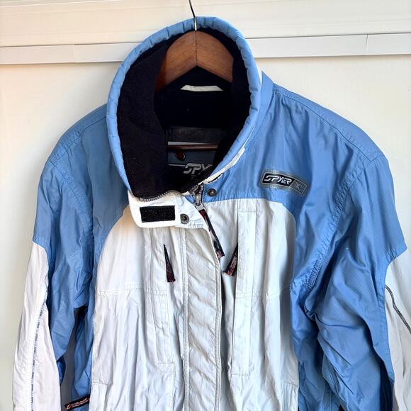 Spyder Vintage 90's Ski Coat Blue White Size 14 Jacket Women's Winter Thermal - Picture 2 of 10